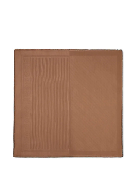  Loewe Anagram-pattern Frayed Scarf - Marron 