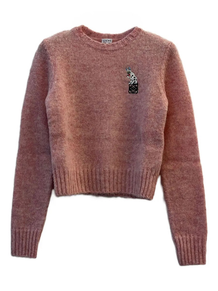  Loewe Pull à Col Rond - Rose 