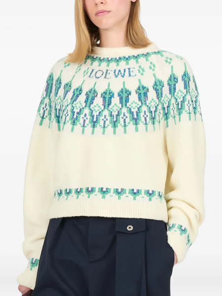  Loewe Pull à Sequins - Blanc 