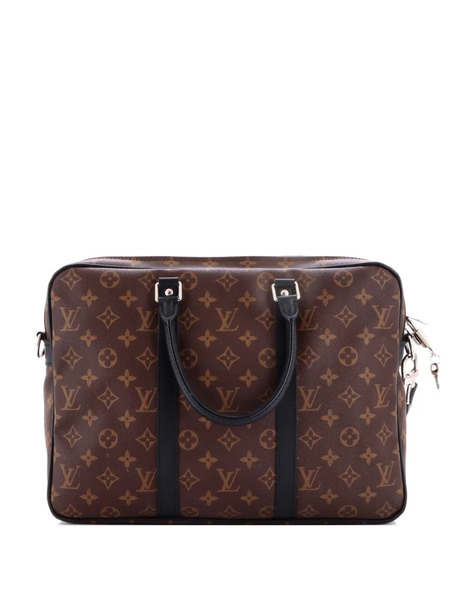  Louis Vuitton Pre-owned Porte-documents Voyage Briefcase Macassar Monogram Canvas Pm Business Bag - Marron 