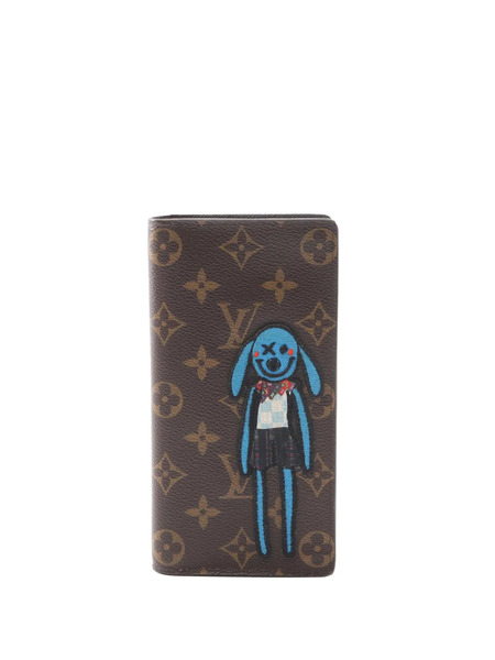  Louis Vuitton Pre-owned Portefeuille Long Lv Friends Brazza à Motif Monogrammé Brodé (2021) - Marron 