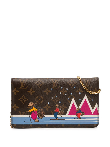  Louis Vuitton Pre-owned Sac à Bandoulière Christmas Animation Bears On Skis Pochette Weekend Chain Wallet (2018) - Marron 