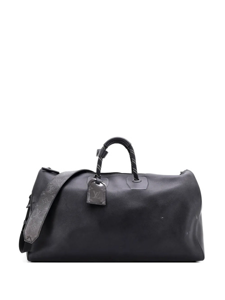  Louis Vuitton Pre-owned Sac De Voyage Keepall Bandoulière 50 Dark Infinity En Cuir Et Toile Lustrée à Monogramme éclipse - Noir 