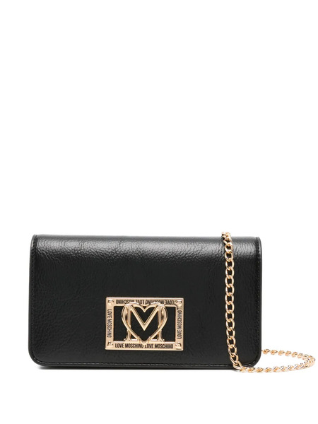  Love Moschino Sac Porté épaule à Plaque Logo - Noir 