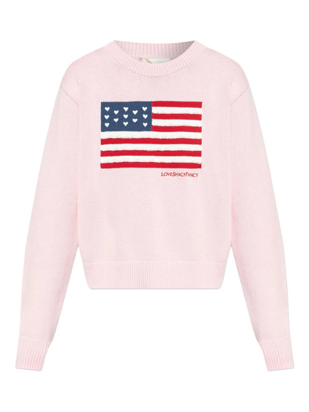  Loveshackfancy Pull Blushing En Maille - Rose 