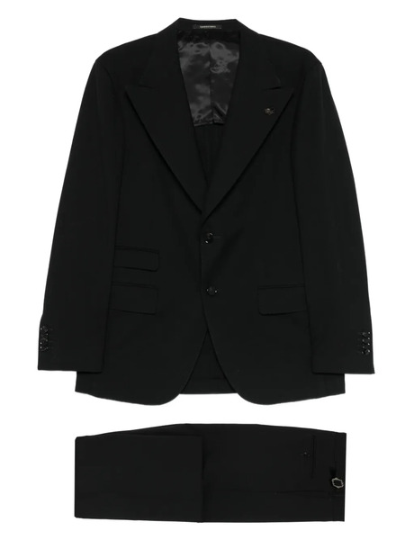  Luigi Bianchi Mantova Costume Boutonné à Revers Crantés - Noir 