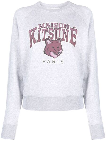  Maison Kitsuné Pull Chiné En Coton à Motif Fox - Gris 