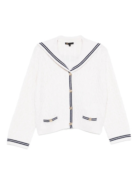  Maje Cardigan à Rayures - Blanc 