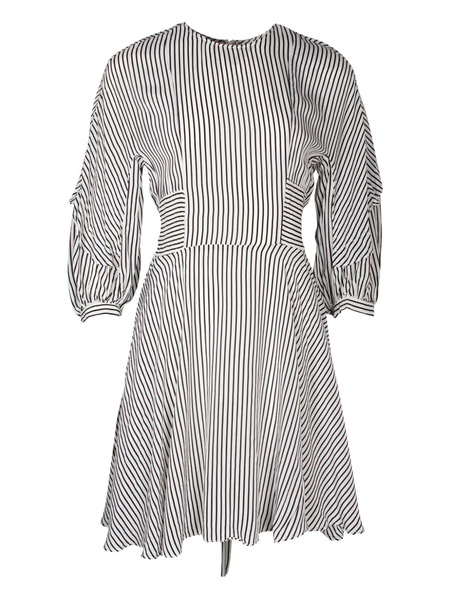  Maje Robe Courte à Rayures - Blanc 