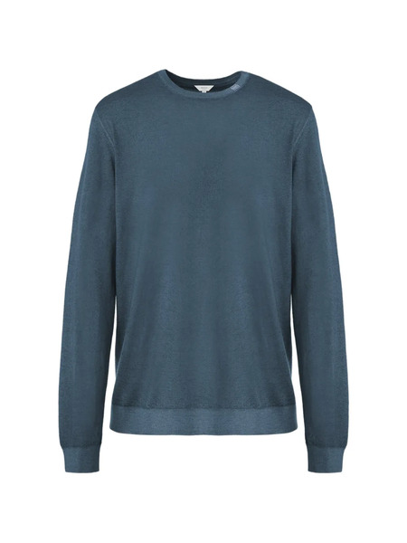  Malo Pull à Effet Délavé à Col Rond - Bleu 