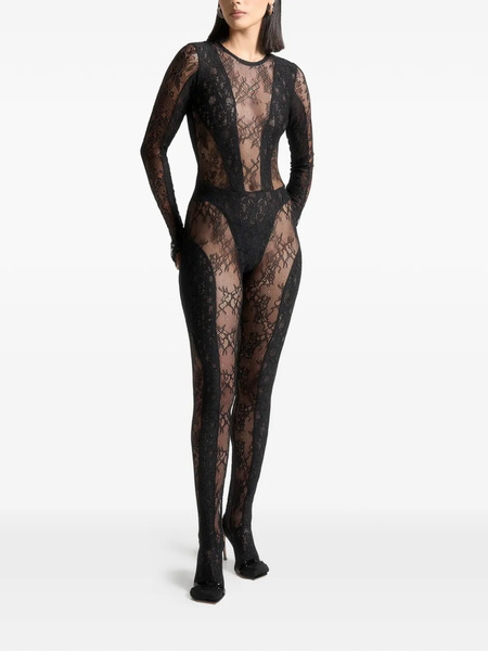  Manière De Voir Combinaison En Dentelle à Dos Ouvert - Noir 