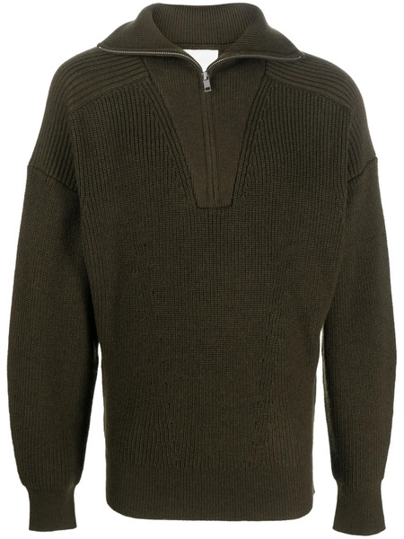  Marant Pull Zippé à Patch Logo - Vert 