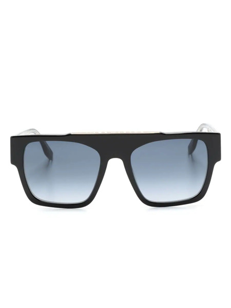  Marc Jacobs Eyewear Lunettes De Soleil Carrées à Logo Imprimé - Noir 
