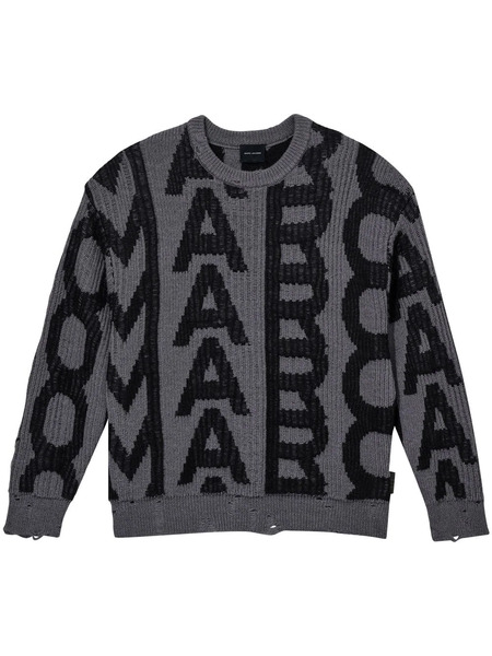  Marc Jacobs Pull The Monogram à Effet Usé - Gris 