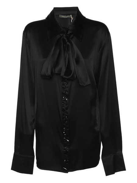  Marina Rinaldi Blouse à Ornements En Cristal à Manches Longues - Noir 