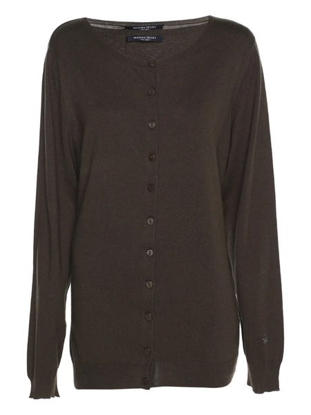  Marina Rinaldi Cardigan à Boutonnière - Marron 
