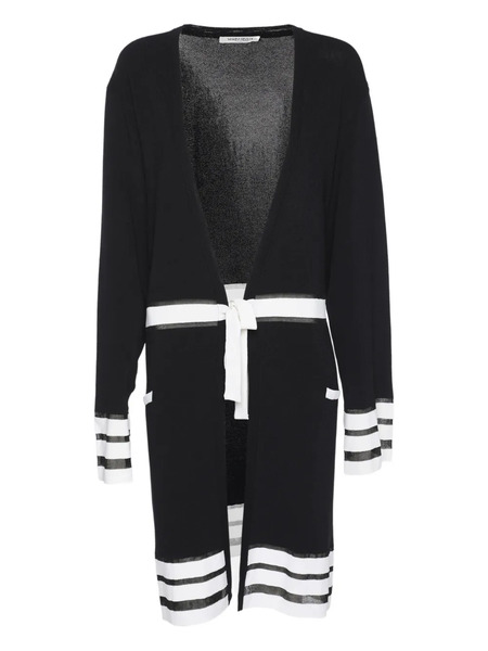  Marina Rinaldi Cardigan Côtelé à Taille Ceinturée - Bleu 