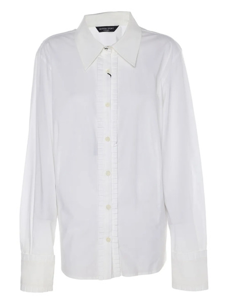  Marina Rinaldi Chemise Plissée En Coton - Blanc 