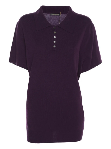  Marina Rinaldi Polo En Maille à Manches Courtes - Violet 
