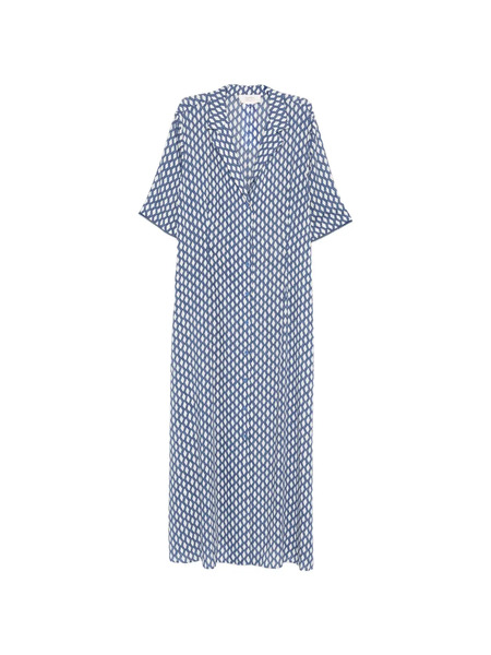  Marina Rinaldi Robe Longue Mrsranch à Imprimé Géométrique - Bleu 