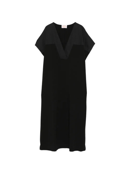  Marina Rinaldi Robe Mi-longue Nanwalga à Col V - Noir 
