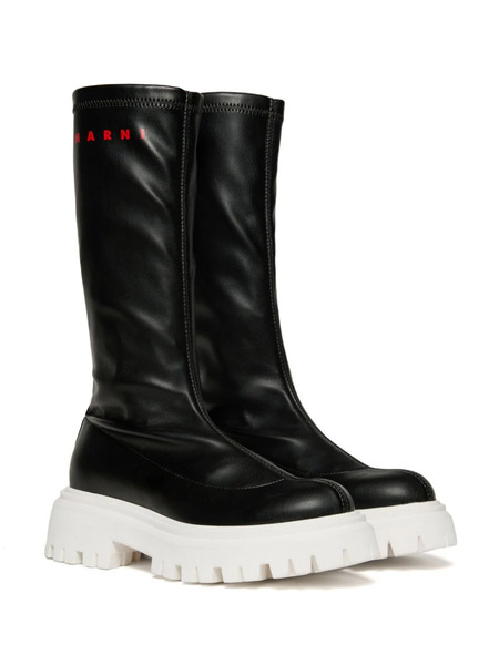  Marni Kids Bottines à Logo Imprimé - Noir 