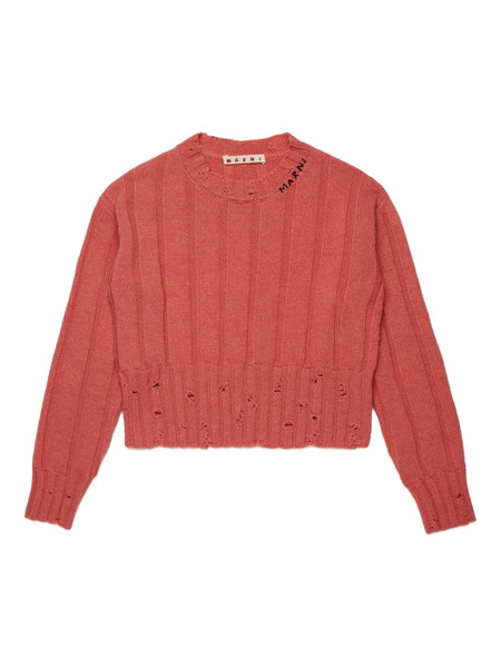  Marni Kids Pull à Logo Brodé - Rouge 