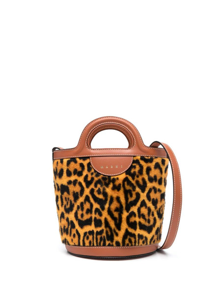 Marni Mini Sac Seau Tropicalia à Imprimé Léopard - Marron 
