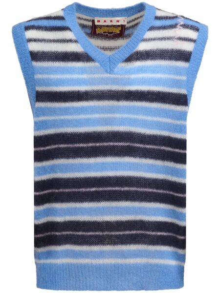  Marni Pull à Design Sans Manches - Bleu 