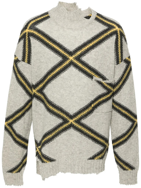  Marni Pull à Effet Usé - Gris 