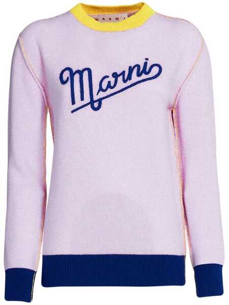  Marni Pull à Logo Brodé - Rose 