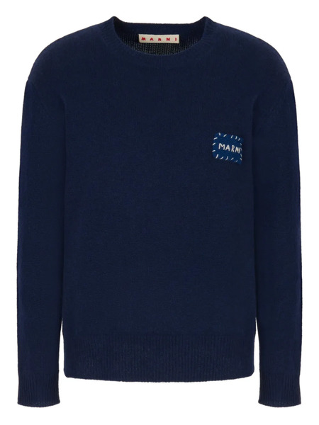  Marni Pull à Patch Logo - Bleu 
