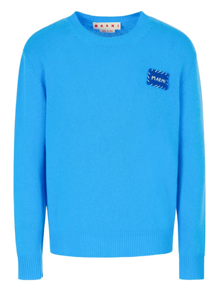  Marni Pull à Patch Logo - Bleu 