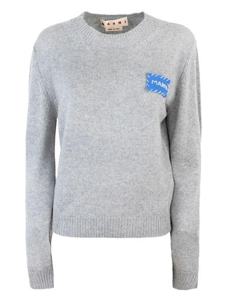  Marni Pull à Patch Logo - Gris 