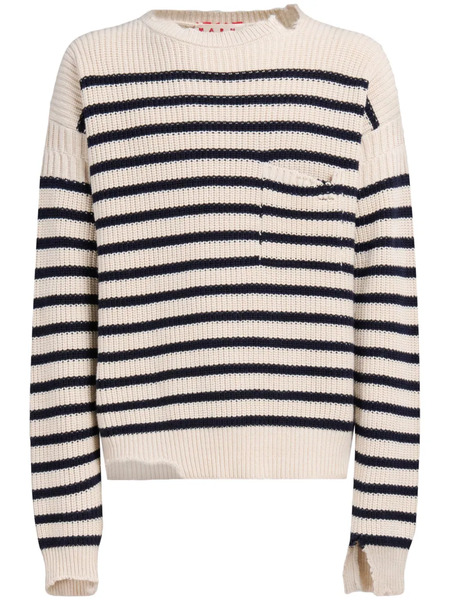  Marni Pull à Rayures - Blanc 