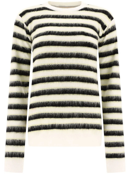  Marni Pull En Laine Vierge à Rayures - Blanc 