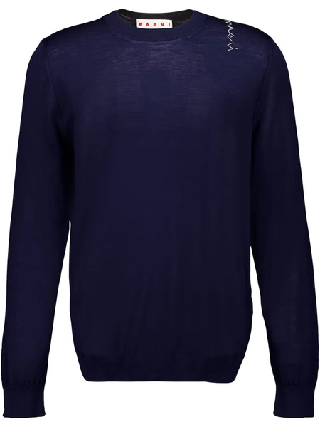  Marni Pull En Maille Jacquard - Bleu 