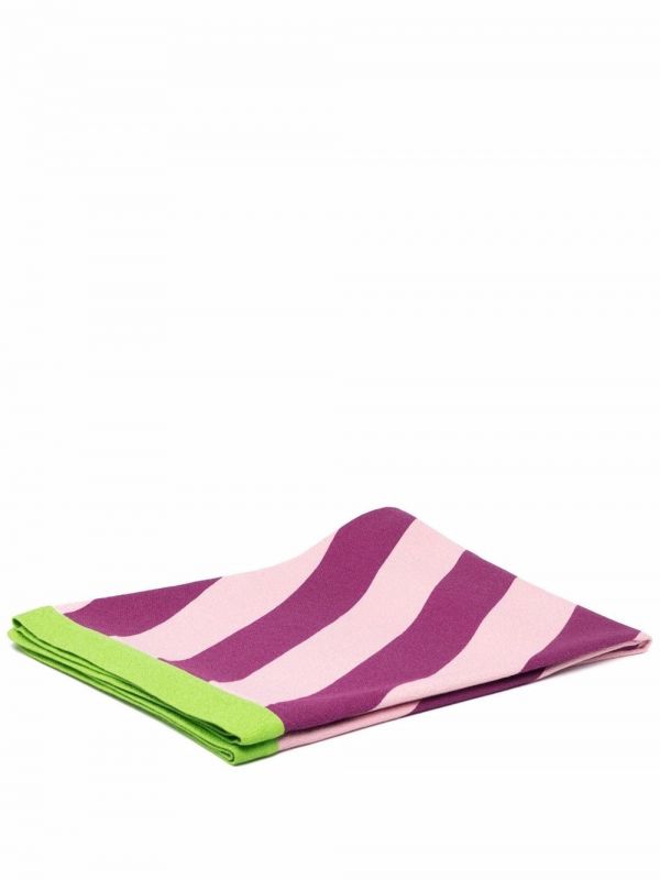  Marni Serviette De Bain à Rayures - Rose 