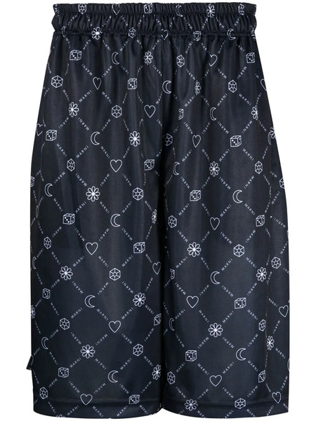  Marni Short à Logo Imprimé - Bleu 