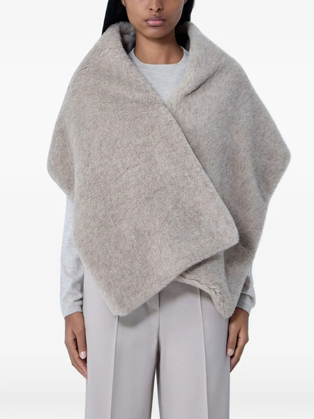  Max Mara écharpe Texturée à Bords Frangés - Gris 