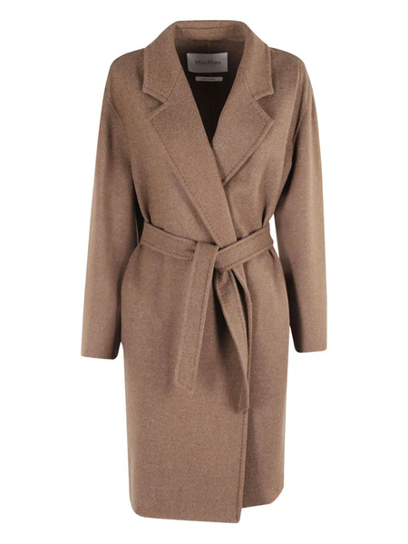 Max Mara Manteau Carnia à Taille Ceinturée - Marron 