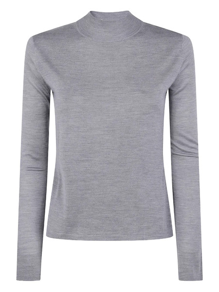  Max Mara Pull à Col Montant - Gris 