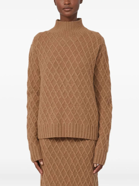  Max Mara Pull à Col Montant - Marron 
