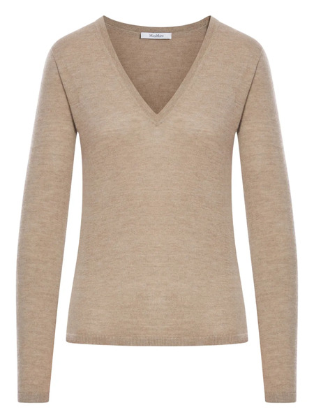  Max Mara Pull à Col V - Marron 