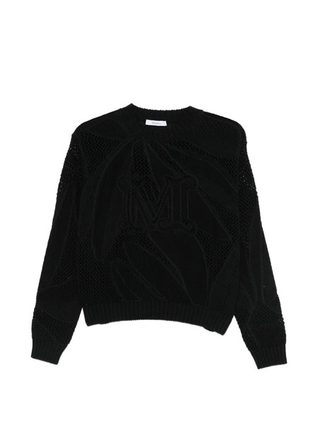  Max Mara Pull à Design Ajouré - Noir 