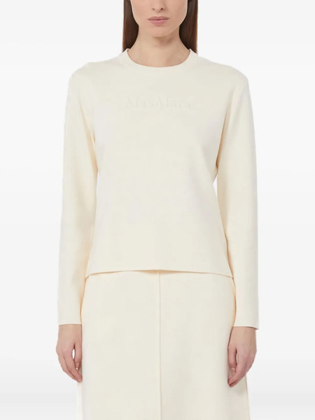  Max Mara Pull à Logo Embossé - Tons Neutres 