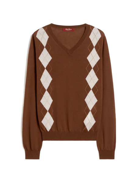  Max Mara Pull à Losanges - Marron 