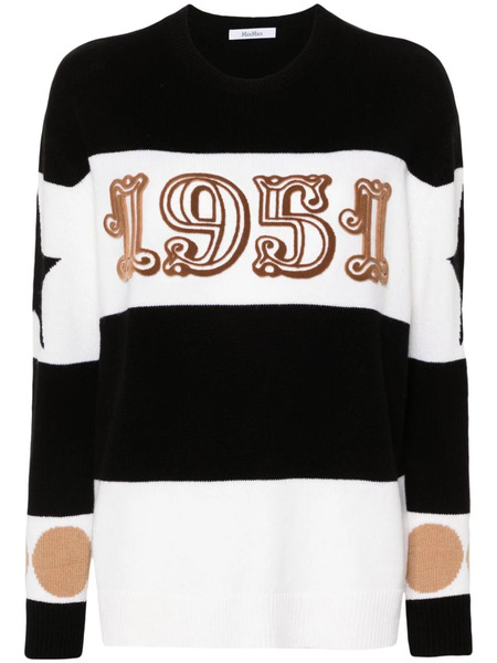  Max Mara Pull à Motif Floqué - Noir 