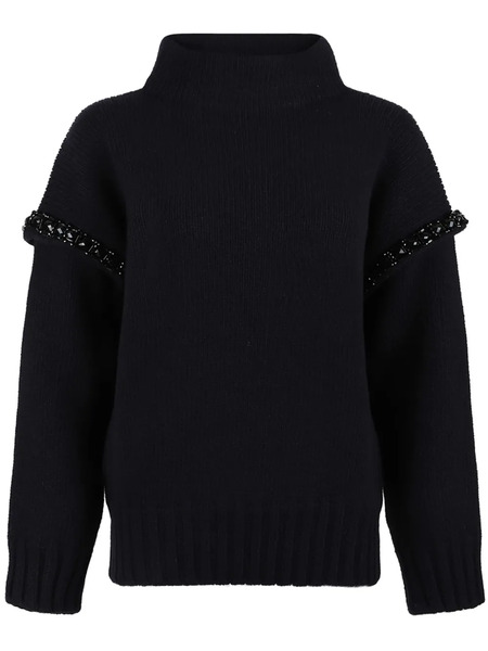  Max Mara Pull à Perles - Bleu 
