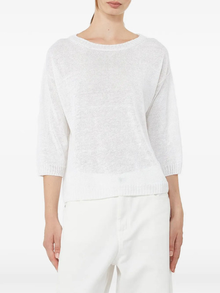 Max Mara Pull Cannone En Lin - Blanc 